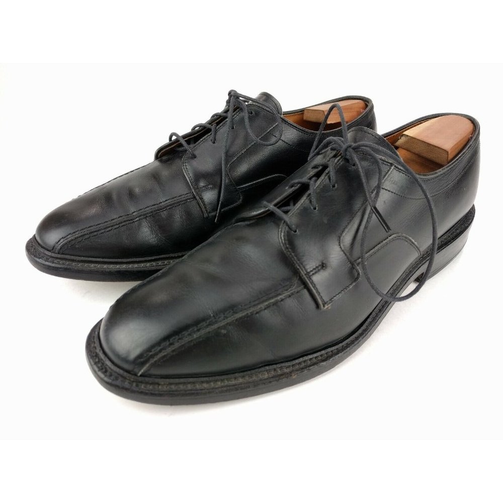 Mens ALLEN EDMONDS Oxford HILLCREST BLACK Leather Shoes Size 10 D Made In USA